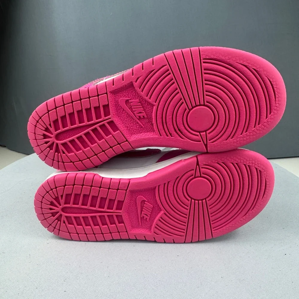 Nike Dunk Low Laser Fuchsia Kids Size 11C Pink White Shoes FB9108-102 Sneaker